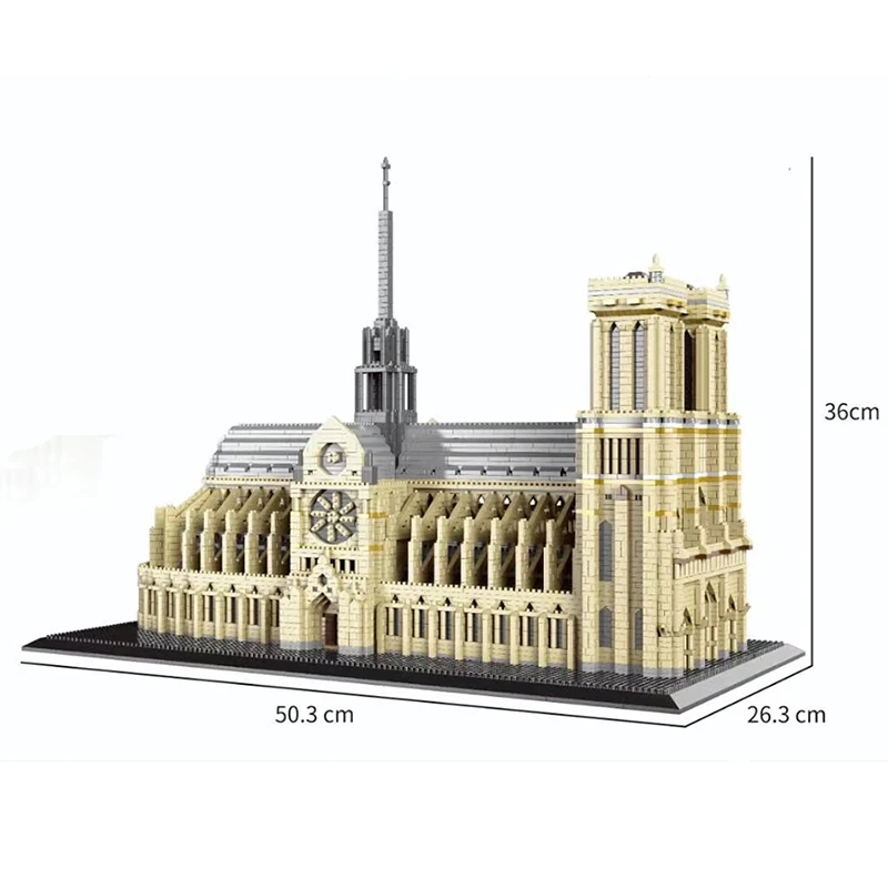 Woma Brand Toys 7380 PCS Mini Blocks World Architecture Notre Dame De Paris Model Diamond Bricks Building Toy for Children Gift