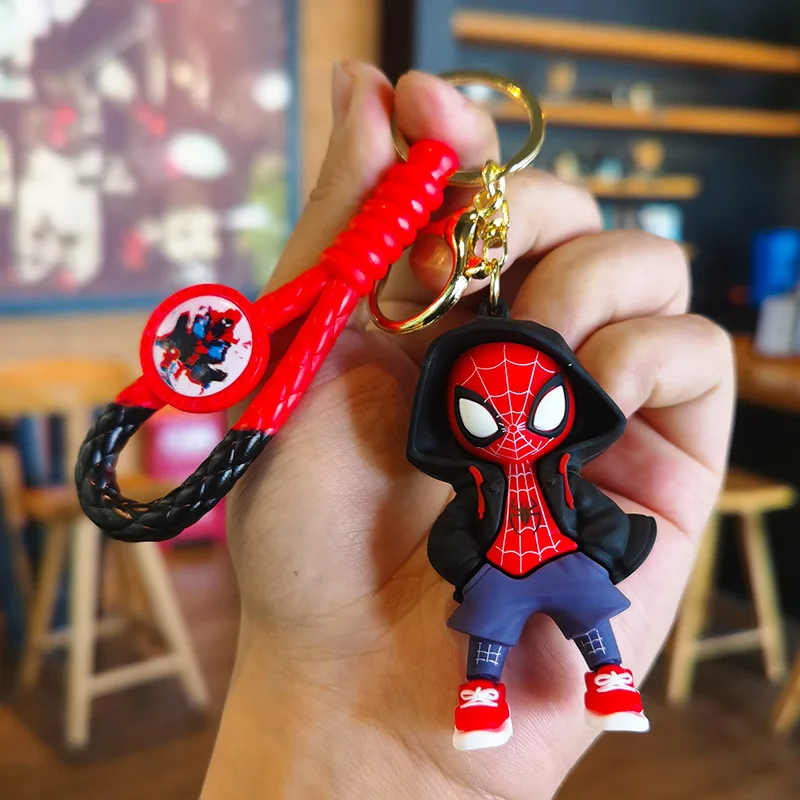 Spider Man Schlüsselanhänger Q Version Puppe Auto Schlüsselanhänger Mode kreativer Rucksack Anhänger Schlüsselanhänger Mini Schlüsselanhänger Anhänger Geburtstagsgeschenk