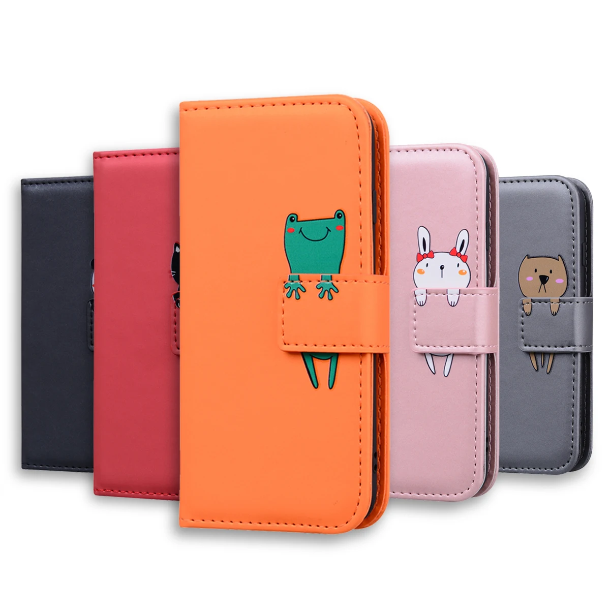 

Cute Cartoon Animal Flip Leather Wallet Case For Xiaomi Redmi Note 11 Pro 11T 9A 9C Redmi K40/K40 PRO Phone Back Cover