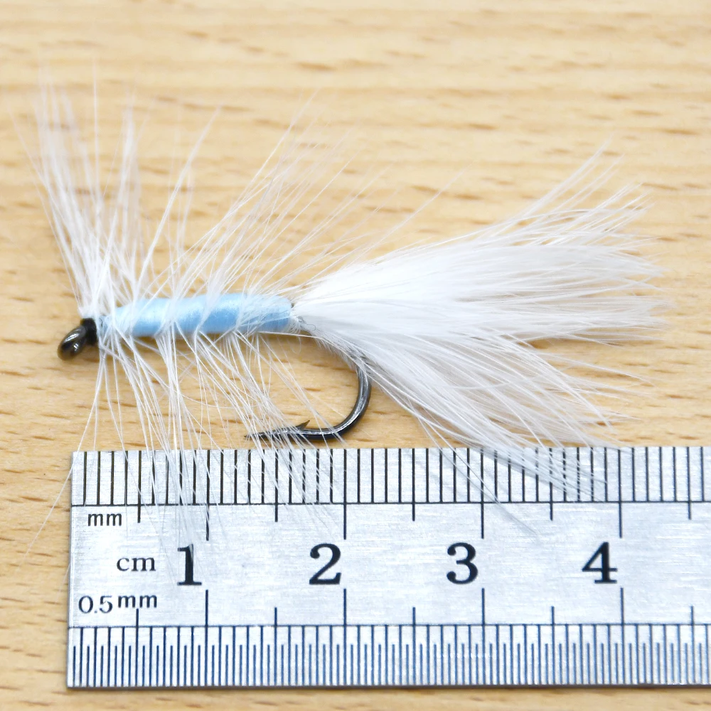 MNFT Mosca seca trucha #6 – Cuerpo azul con pluma blanca - imagen 3
