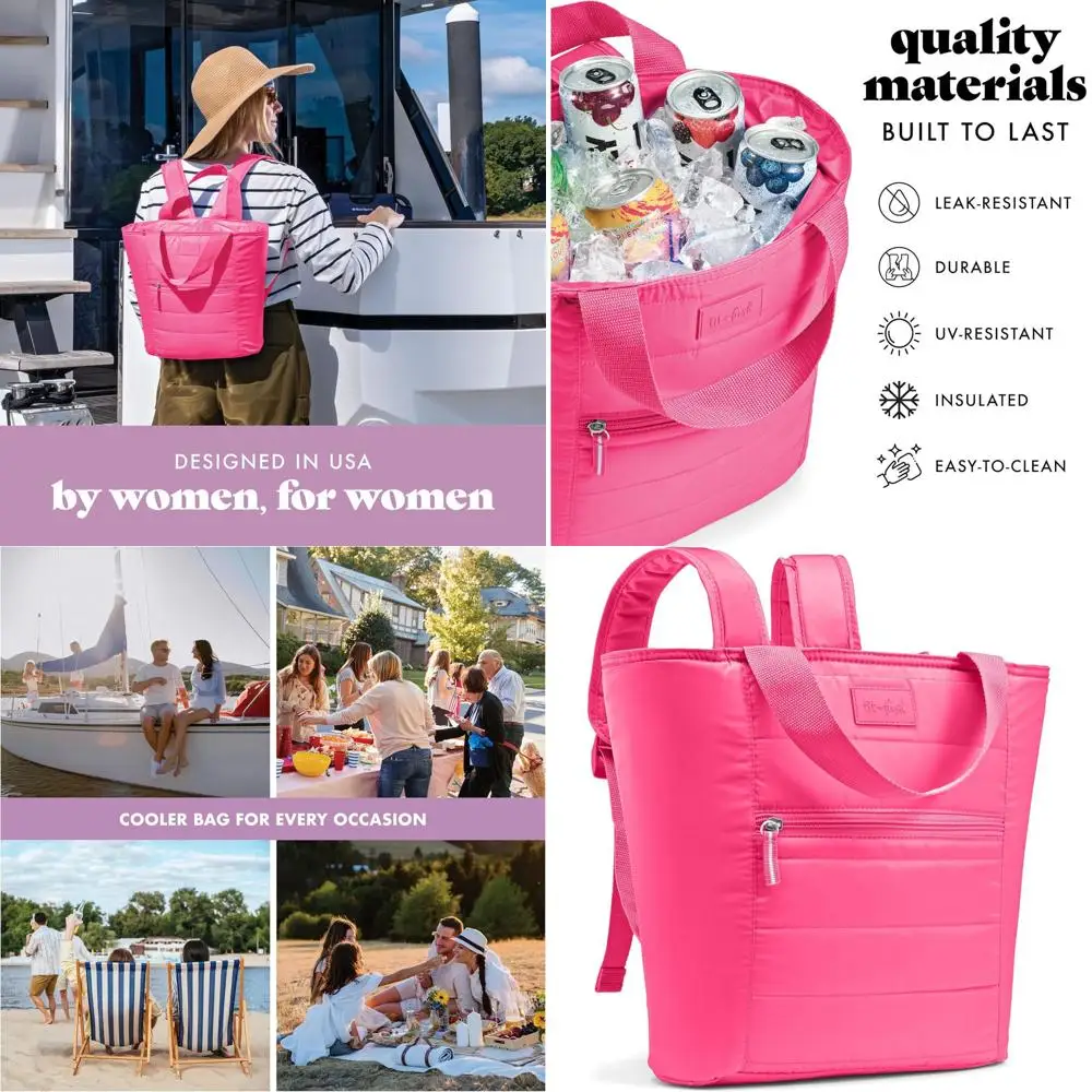 

Mari Cooler Backpack or Women, Insulated Leakproo Sot Cooler Bag (12 Can), Lunch Tote, Beach Cooler, Lightweight Travel Picnic T