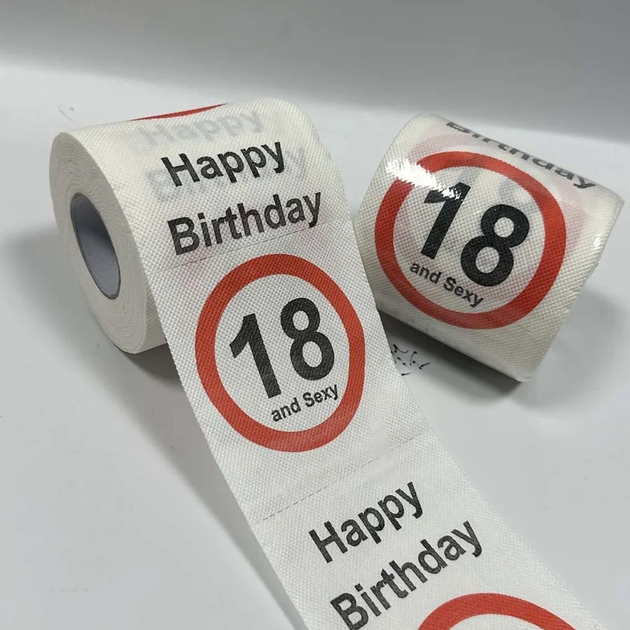 Fun Birthday Toilet Paper - Prank Gift Roll with 50th/40th/30th/18th Birthday Funny Prints Prank Decorations for Party Supplies
