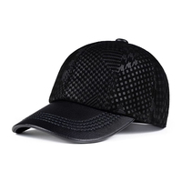 2024 Men Genuine Leather Baseball Caps Adjustable Cowhide Men Youth Duck Tongue Dad Hats 55-60cm Geometric printing