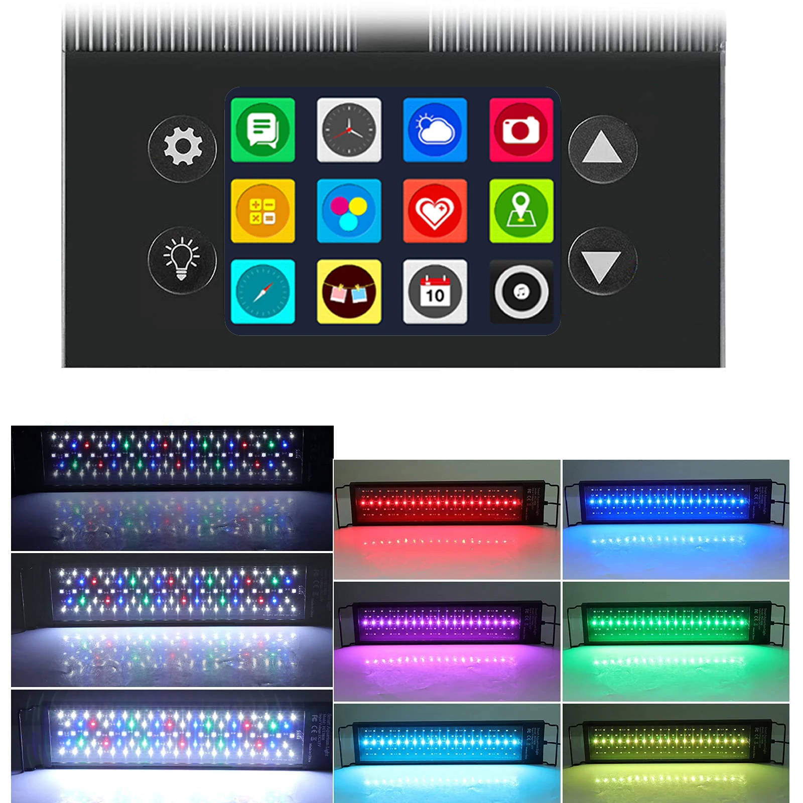 90-105cm 36inch LED Aquarium WRGB Full Spectrum Light Programmed LCD Double Timer 56W IP68 Waterproof LED Lights Aquarium Light