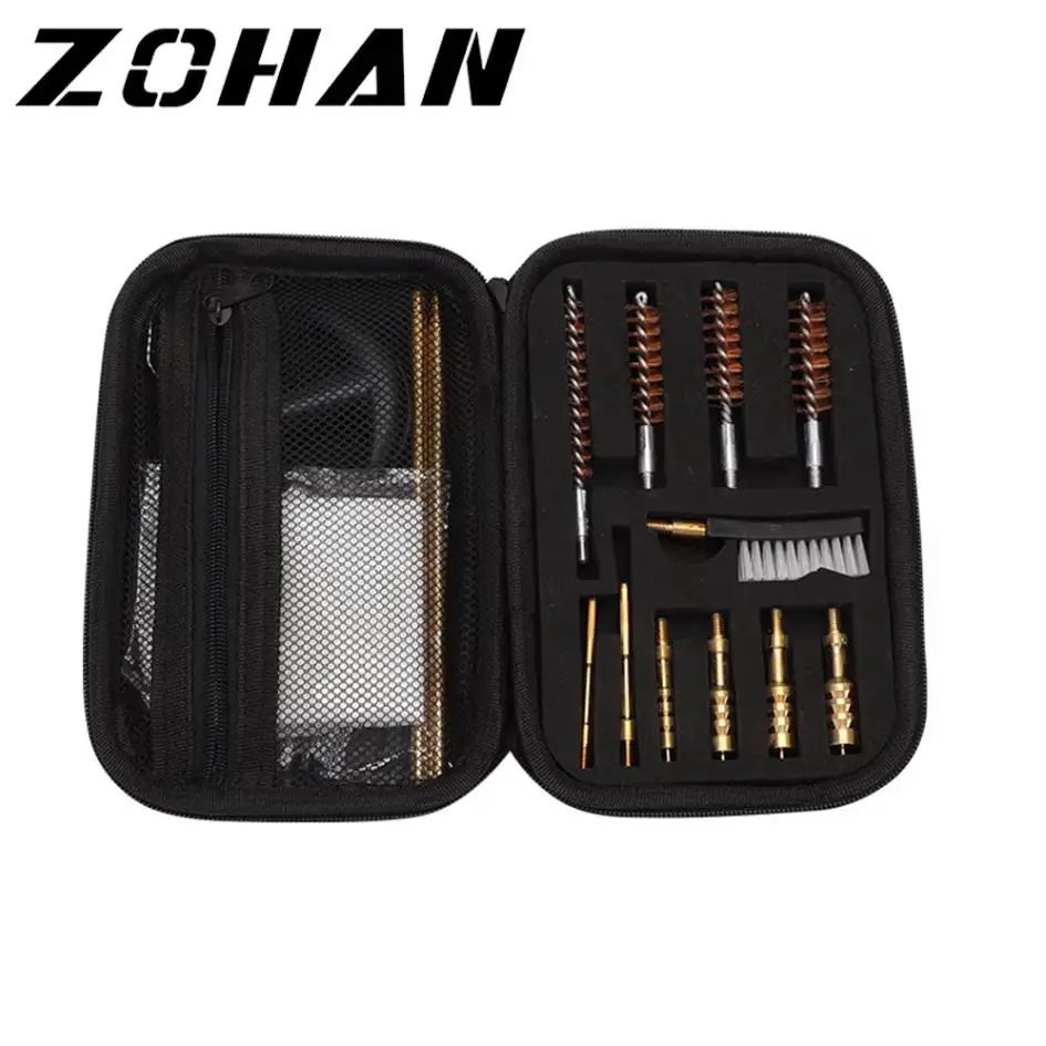 ZOHAN 16PCS Universal Gun Cleaning Kit Barrel Brushes Tools Fit Most Calibers Handguns 22 357 38 9mm 40 44 45 Pistol Accessories
