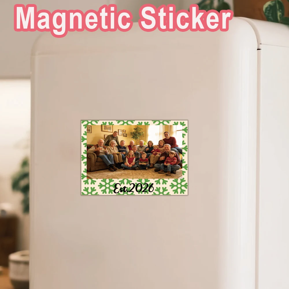1pc Fashion Customizable Photo Text Magnetic Refrigerator Stickers Customizable Photo Refrigerator Door Styling Stickers