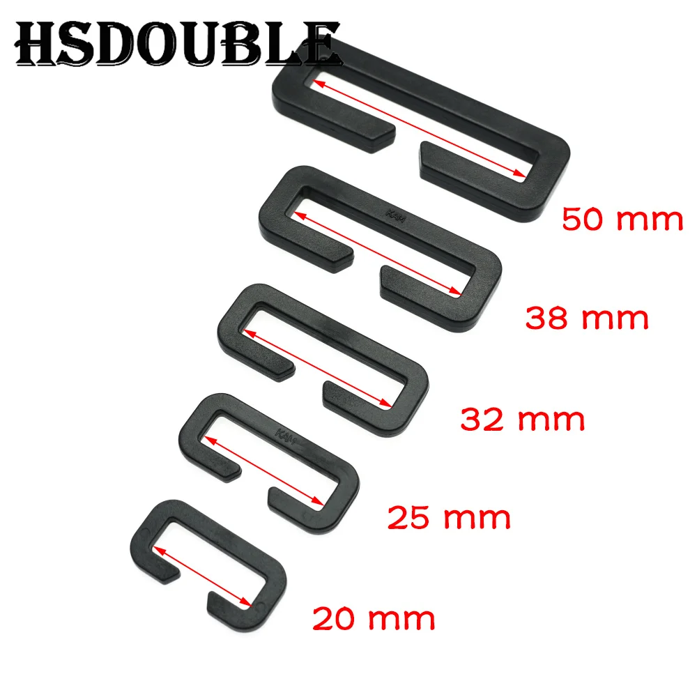 10 Pcs/Pack Plastic Looploc Rectangular Ring Buckle Backpack Webbing Strap Sports Bags Parts