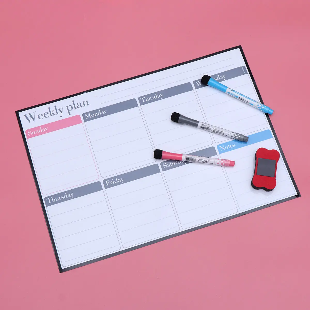 

1Set Magnetic Weekly Plan Whiteboard Flexible Pet Dry Erase Memo Board 40x30cm Refrigerator Notes Reminder Home Office Planner