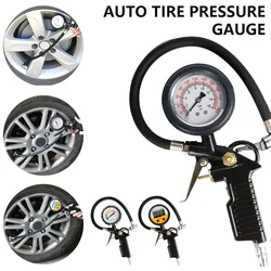 Auto Tire Pressure Gauge For Car Motorcycle SUV Inflator Pumps Tire Repair Tools Pressure Gun Type For Air Compressor Durable