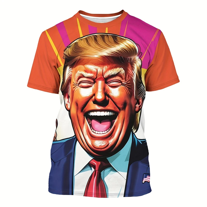 Donald Trump 3d Print T-shirt For Men Loose Short Sleeve USA President Graphic T Shirt Summer Street Sports Fitness Tee Shirts