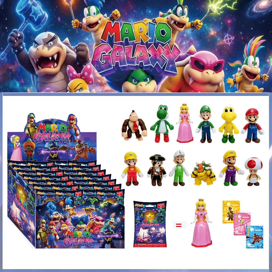 Figuras de PVC de Super Mario y Luigi, bolsa sorpresa con juguetes, Yoshi, Koopa Troopa, Boo, Toad, Princesa Peach, muñecos modelo, adornos coleccionables, regalos.