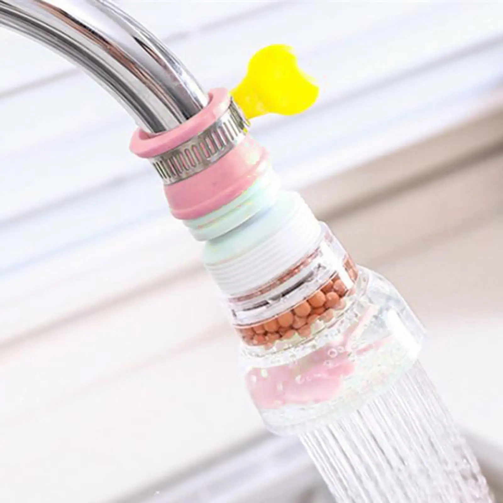2x360 Deg Adjustable Faucet Extender Aerator Sprayer Nozzle Water Filter Pink