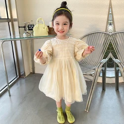 Kids costumes Flower girls tulle dress girls wedding tutu dress formal dress ceremonial dress yarn Suspenders dress party frock