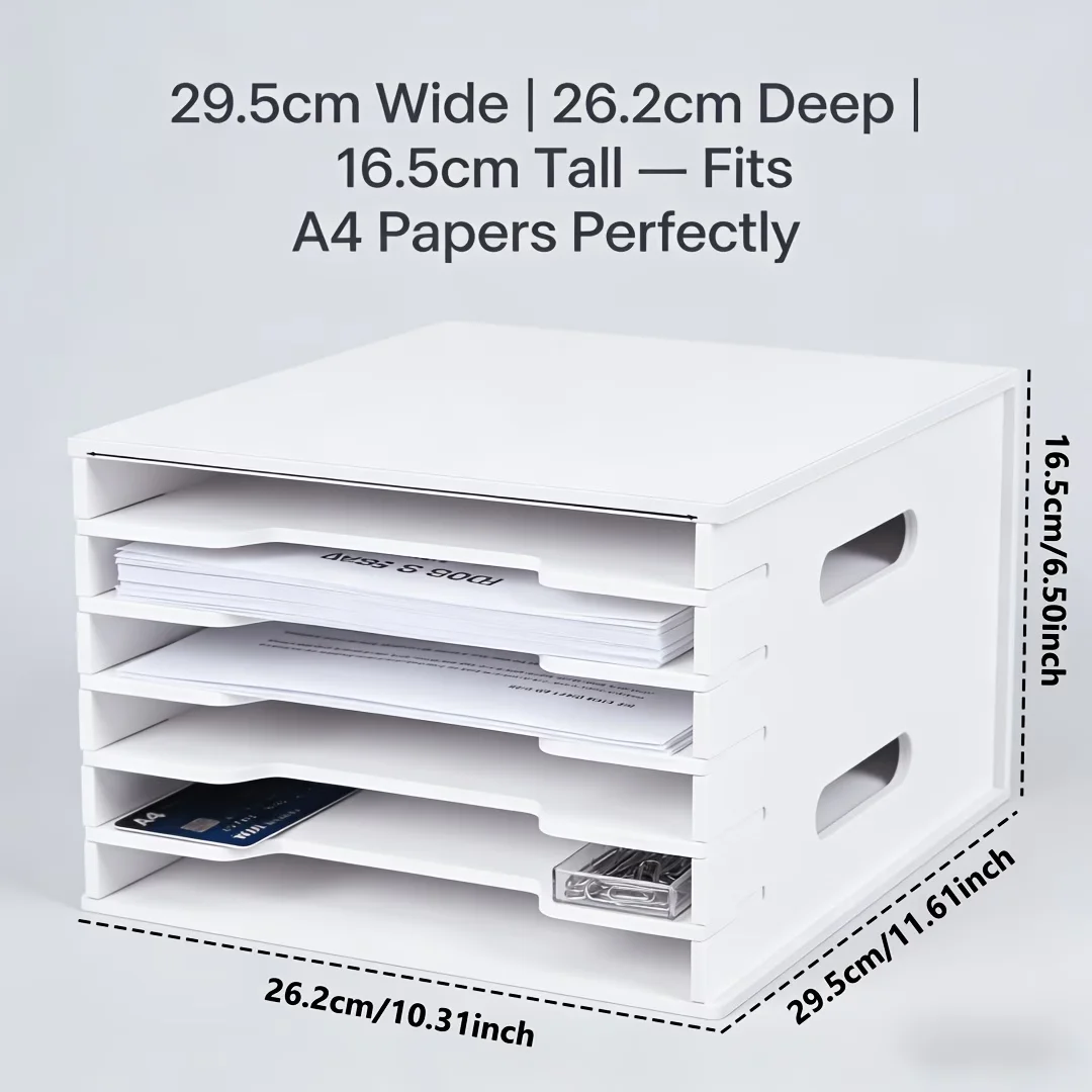 6-story office desk storage box, A4 folder with side handles, office desktop file storage rack, storage and drawer organizer