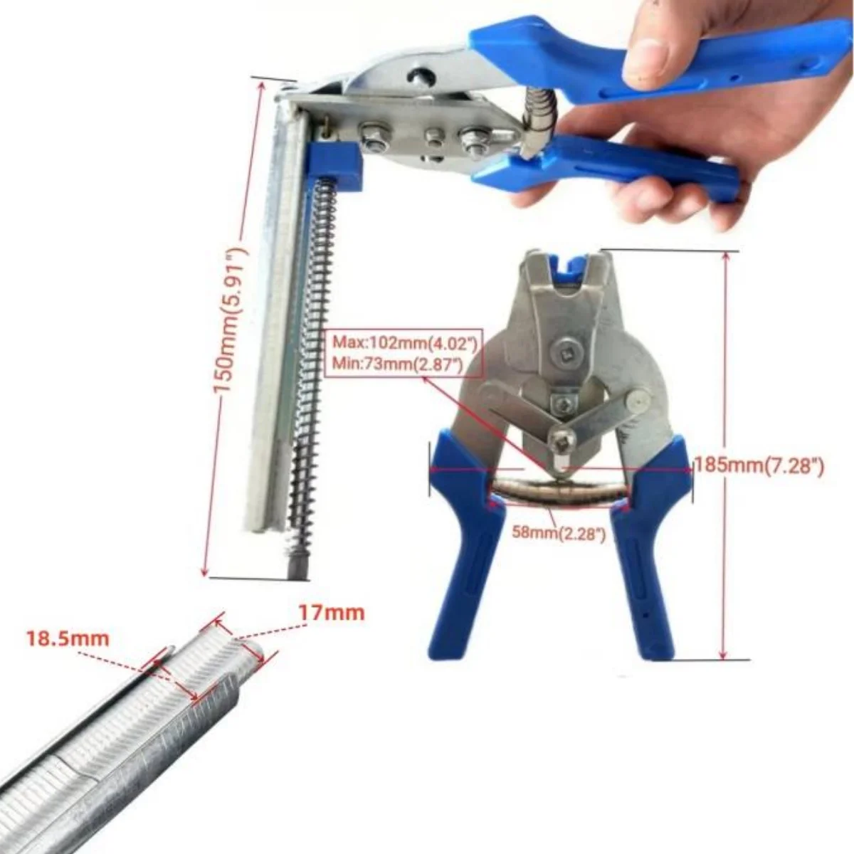 For New Hog Ring Plier Tool or 600pcs M Clips Staples Chicken Mesh Cage Wire Fencing Anti-slip Handle Stainless Steel Hand Tools