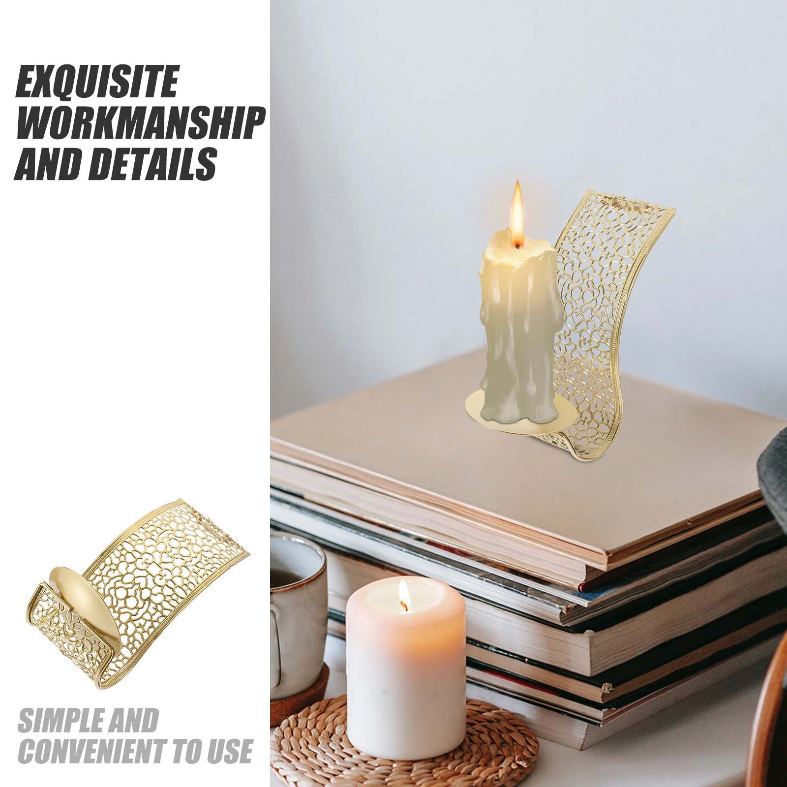 

2pcs Wall Sconce Holder Hollow Out Decorative Vintage Style Farmhouse Wall Mounted Stand For Home Wedding Party