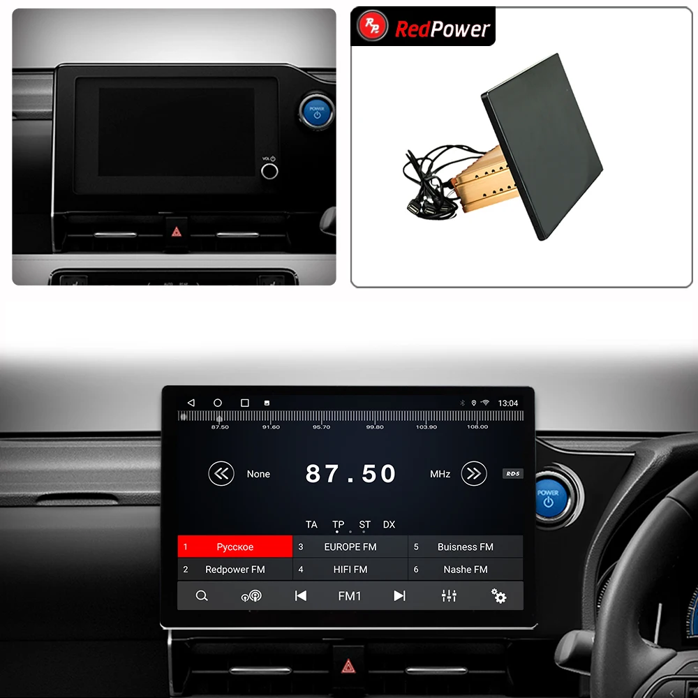 12.95 inch car radio redpower HiFi for Toyota Noah 4 2022 2023 Android 10.0 DVD player audio video DSP CarPlay 2 Din