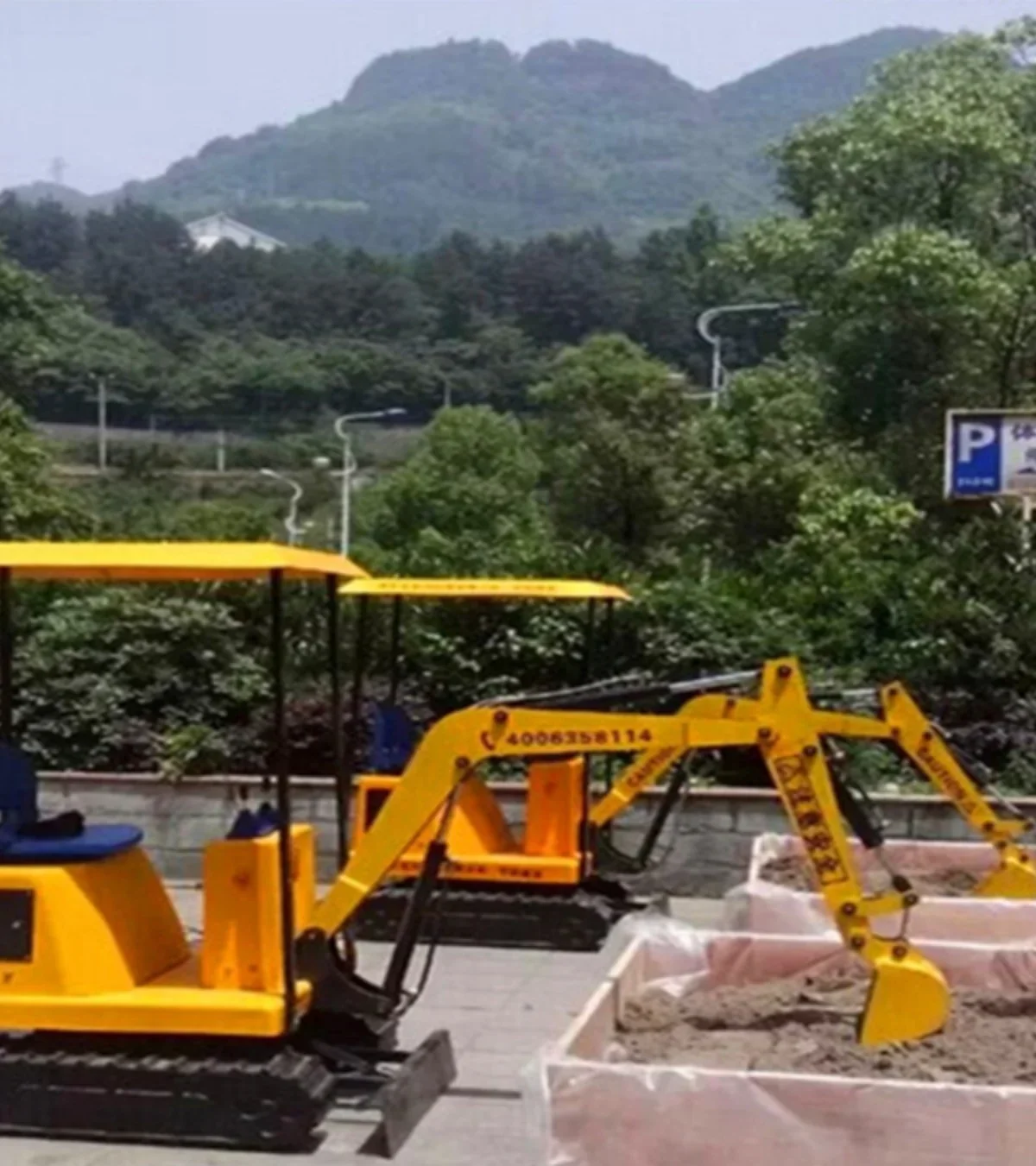 

Outdoor large-scale simulation sand digging equipment, hydraulic coin operated electric hook machine