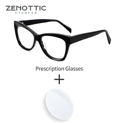 ZENOTTIC Vintage Acetate Prescription Glasses Women Cat Eye Optical Eyewear Myopia hyperopia Hyperopia Progressive Anti-Blu-Ray