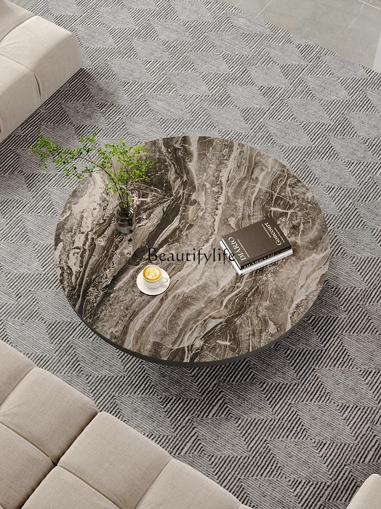 

ls 42Italian minimalist coffee table light luxury modern small apartment round tea table
