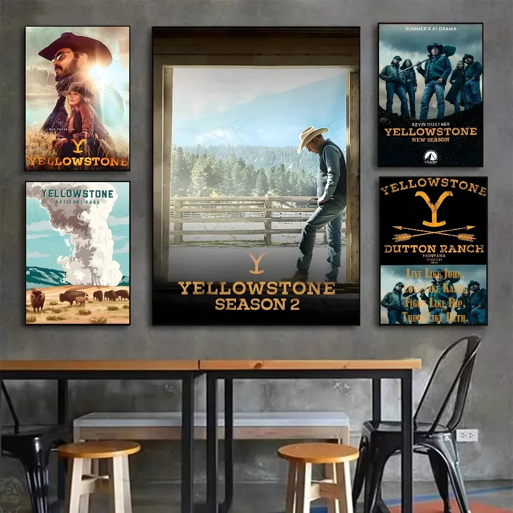 Popular TV Series-Yellowstone Vintage Poster Canvas Painting home living room bedroom bar aesthetic decoration
