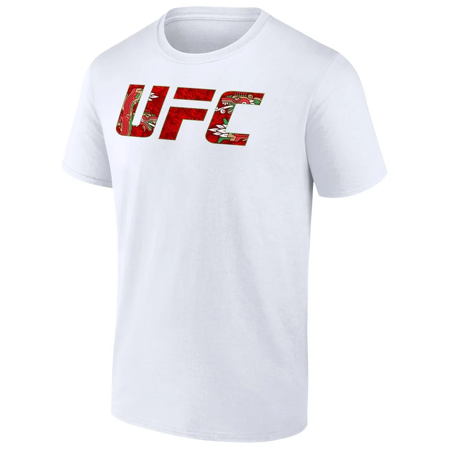 Men's T-shirt and UFC champion printed short-sleeved MMA boxing short-sleeved summer adult 100% pure cotton short-sleeved top