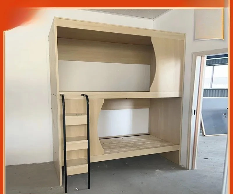 Solid Wood Bunk Bed Twin Over Full Sturdy Space Saving Loft Bed Frame for Kids Adults Dorm Apartment Hostel No Squeak Easy
