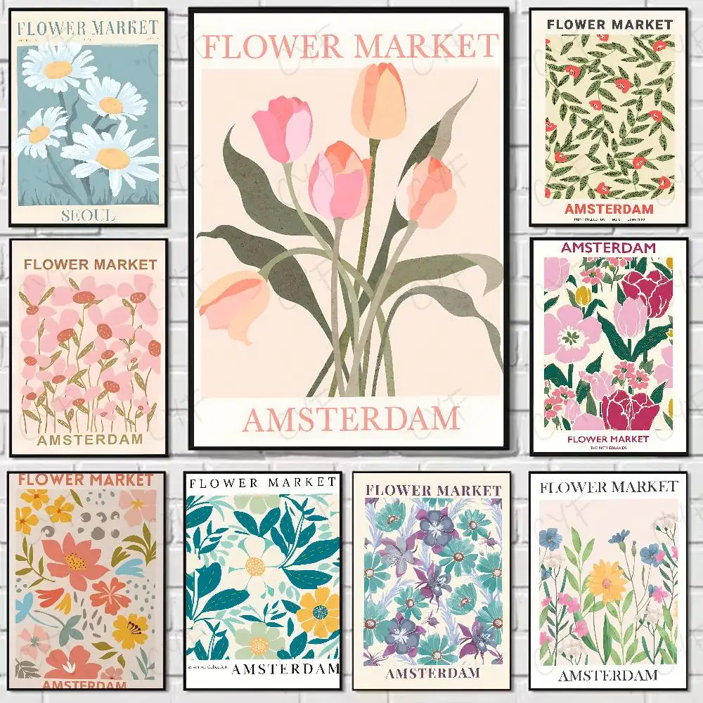 

Beautiful Bouquet AMSTERDAMS Poster Suitable For Living Room,bedroom,bar,Hallway Bar Wall Art Prints Decoration Gifts
