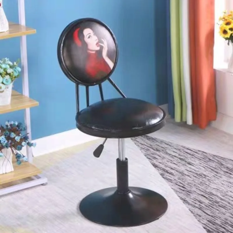 &Aluminum Adjustable Bar Stools Modern Design Leather Vanity Relaxing Swivel Barber Taburete Trendy Furniture