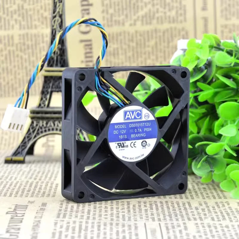 大容量ボールベアリング冷却ファン、ds07015t12u、12v0.70a、7cm、7015、4線式pwm