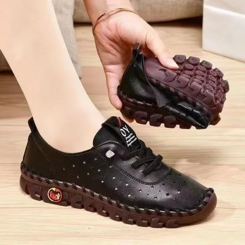 Women Loafers Pu Leather Oxford Soft Sole Flats Casual Ladies Non-Slip Comfortable Mother Shoes Fashion Sneakers Mujer Zapatos