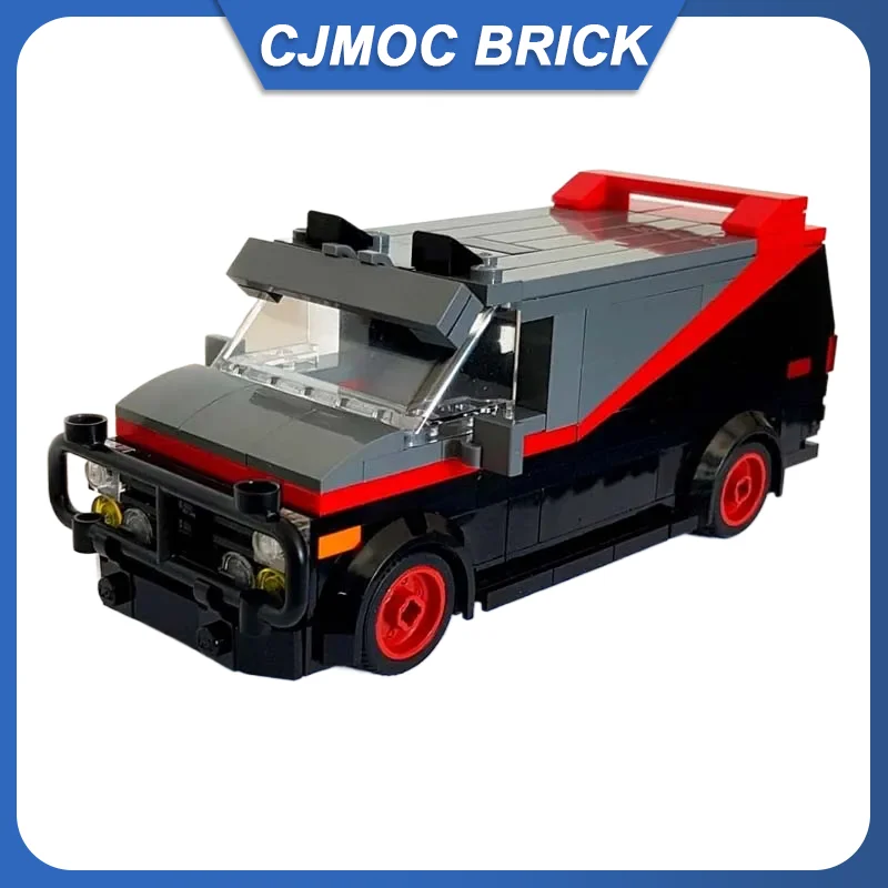 

221 деталь MOC: Классический грузовик-фургон A-Team в масштабе минифигурок, конструктор, модель скоростного спецтранспорта MOC-24285