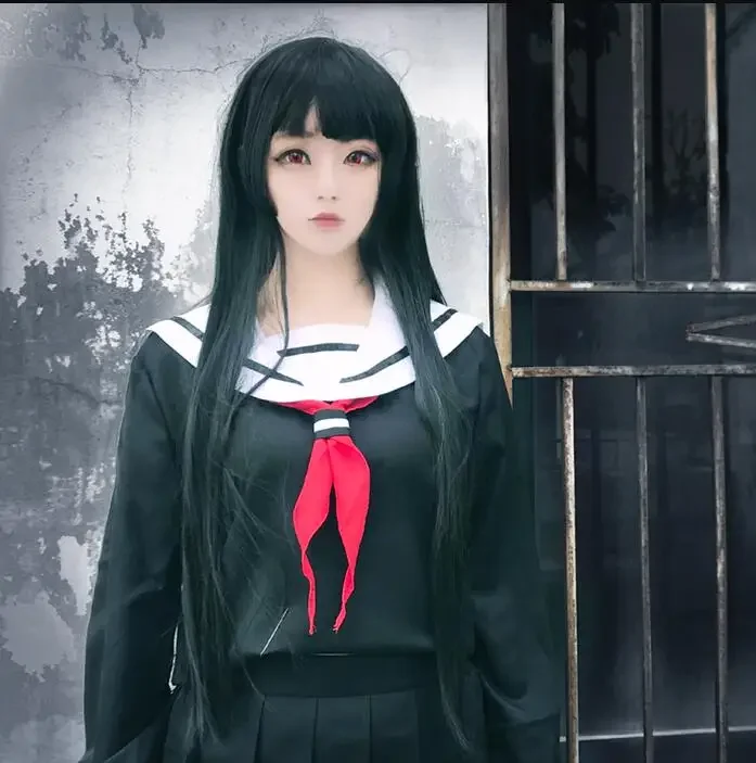 Uniforme de marin pour lycéenne japonaise, Costume de Cosplay, robe à manches longues, Anime Jigoku Shojo Hell Girl