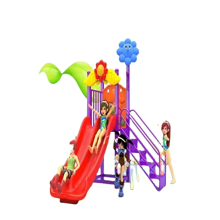 2024 new simple style good quality  outdoor playground with plastic children small slide manufactured  in china