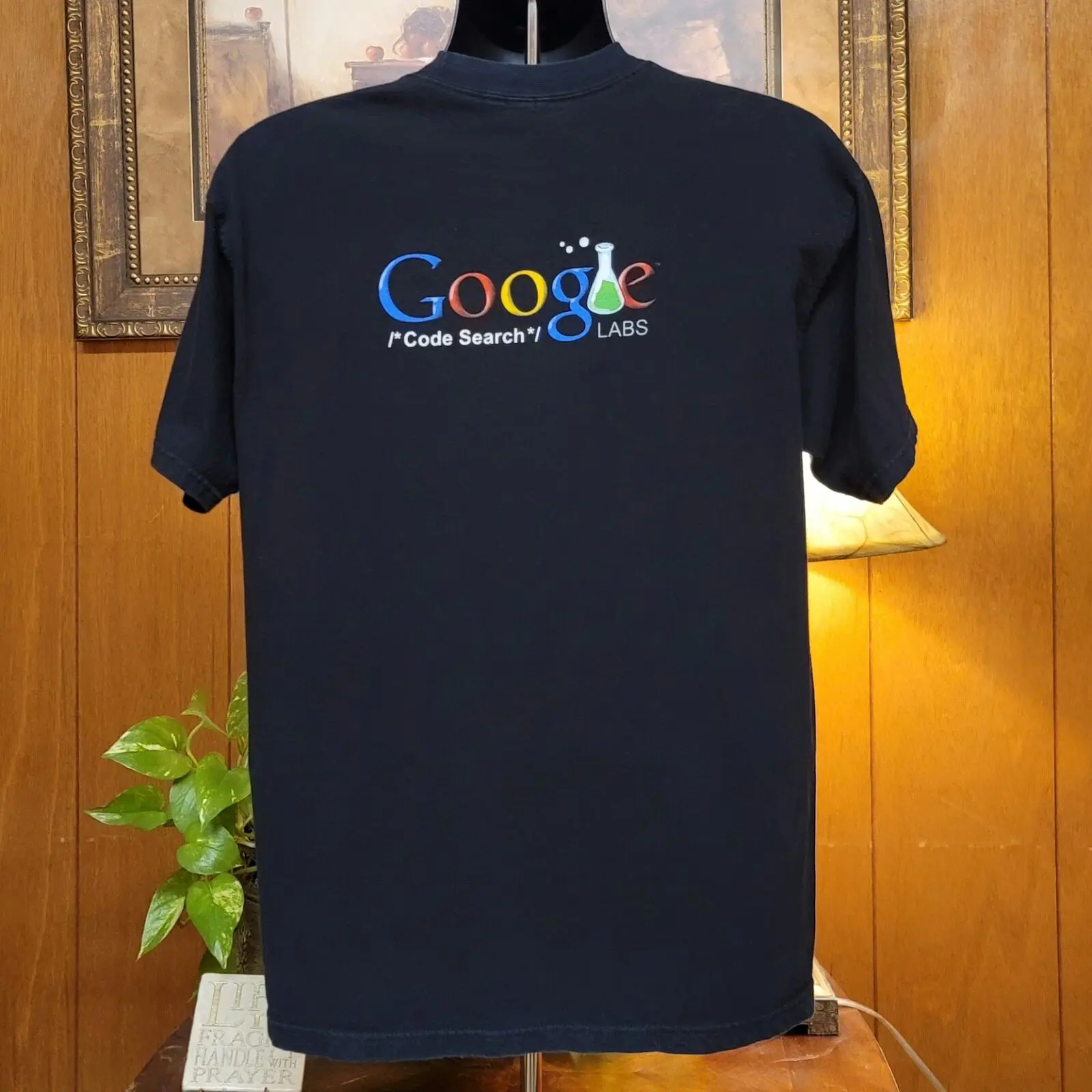 2008 Google Labs Code Search Black Men's T-Shirt Sz L