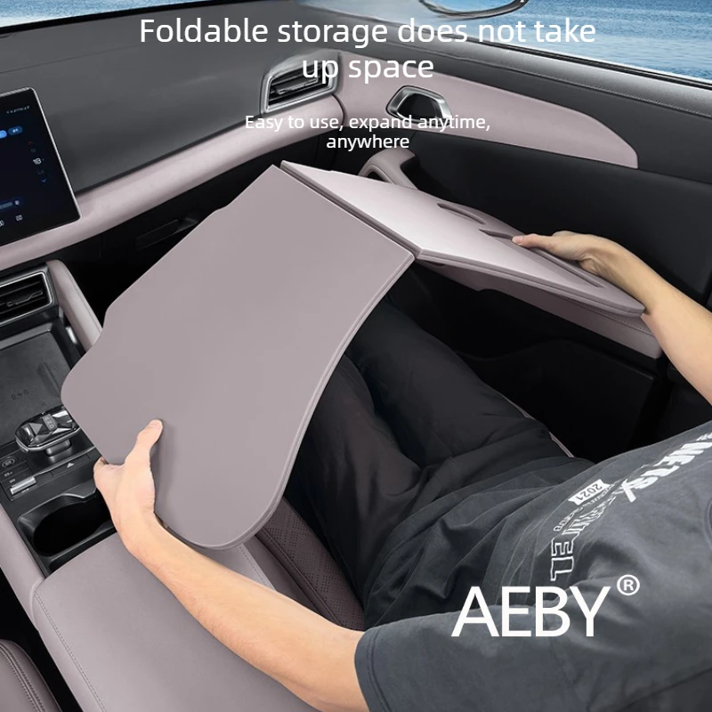 

For BYD ATTO 3 2025 Folding table with cup holder,Multifunctional laptop table,Car small table,Portable,laptop tray,organizer