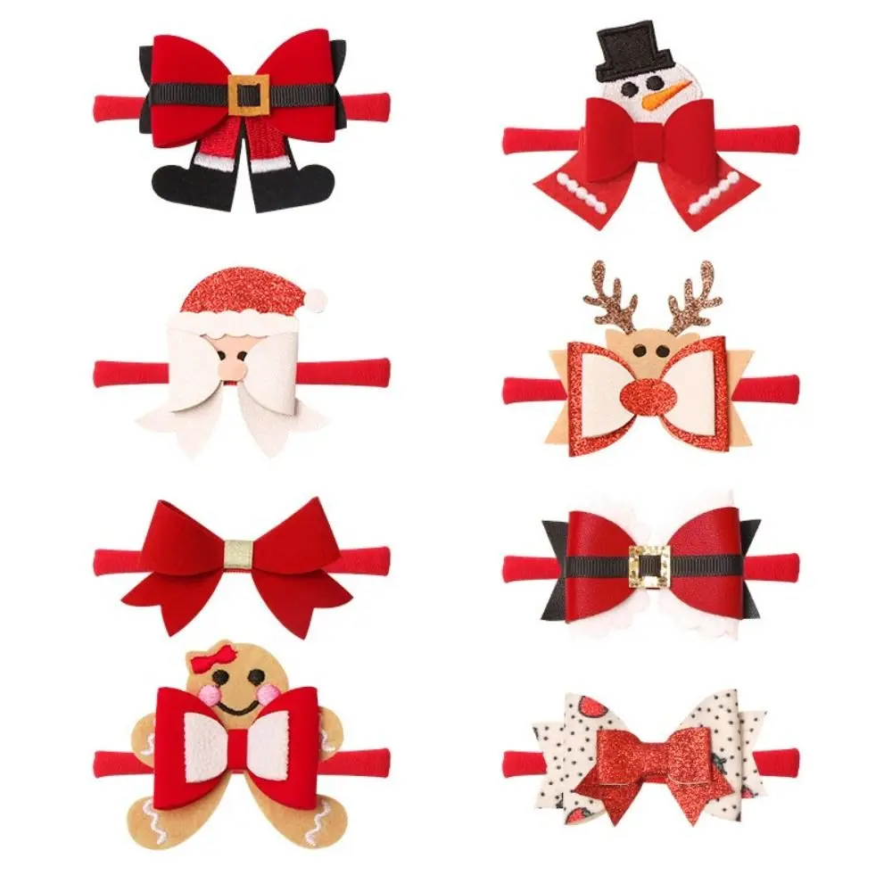 Baby Girls Christmas HeadbandHair Cloth Bow Newborn Headwear Headwrap Gift Toddlers Bandage Santa Claus