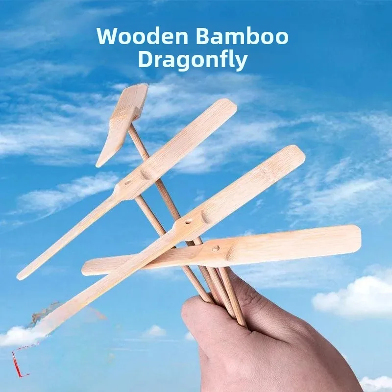 Handmade Wooden Bamboo Dragonfly Toy Outdoor Parent-Child Game Kindergarten Gift Award Children's Educational Equipment