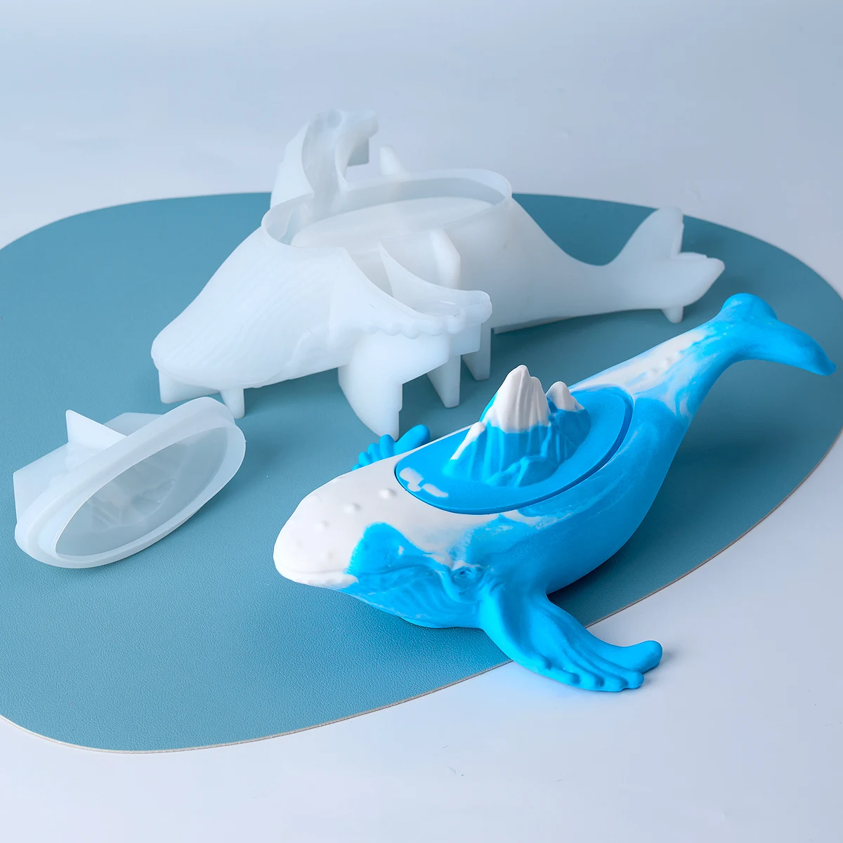 Large Whale Candle Jar Silicone Mold DIY Succulent Planter Gypsum Molds Concrete Resin Storage Box Craft Making Home Decoration