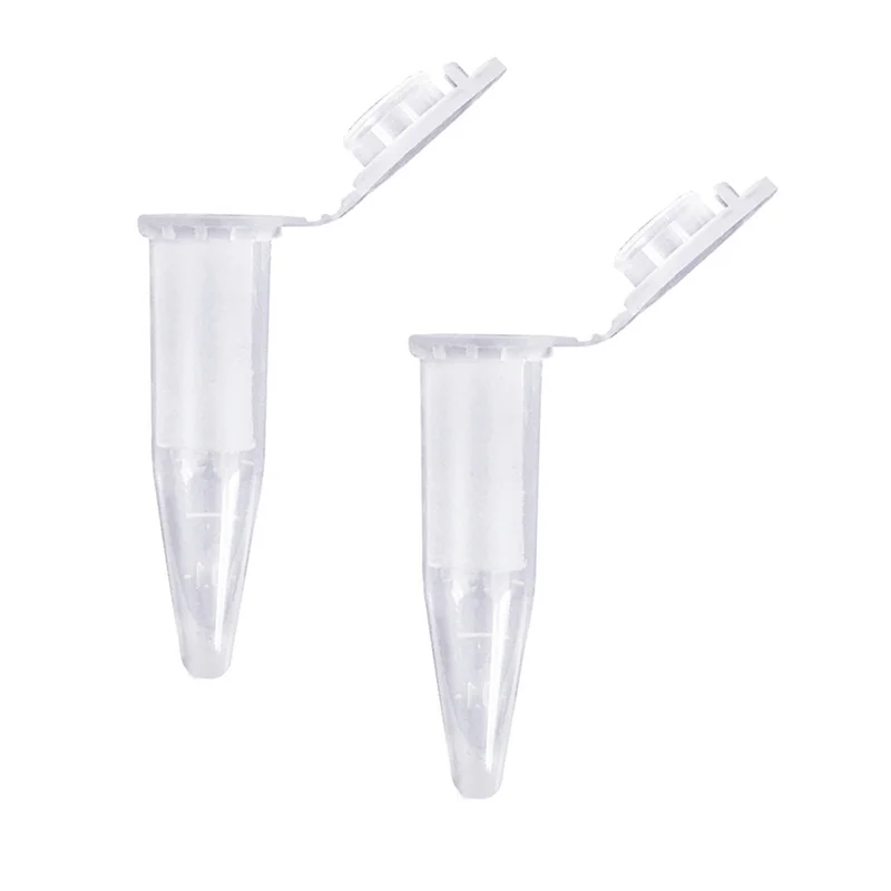 B68A 500Pcs PCR Tube With Flat Cap 1.5Ml Microcentrifuge Tube PCR Reaction Tube School Experiment Transparent