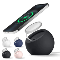Ball Shape Magnetic Silicone Charging Desk Holder Stand For IPhone 17 Pro Max For Apple Magsafe Charger Dock Station Accessories