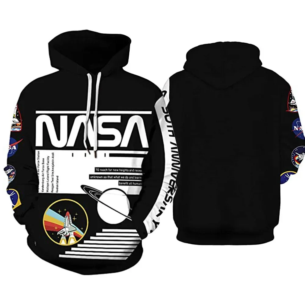 2024 Trendy Brand European and American Space Suit Hoodie 3D Printing Men and Women Fashion Sports Jumper Casual Long Sleeves