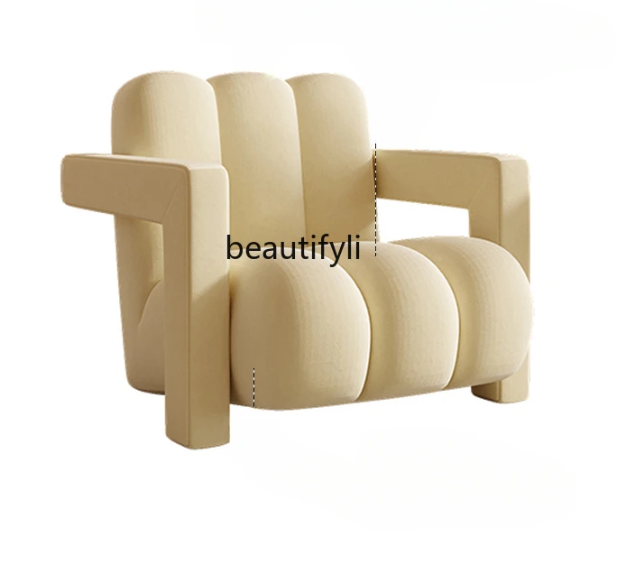 

Cream Style Single-Seat Sofa Chair Nordic Entry Lux Style Living Room Bedroom Study Creative Leisure Chair