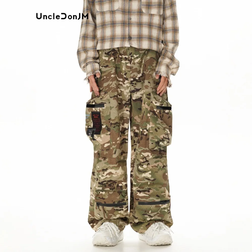 UNCLEDONJM Camouflage Multi-pocket Cargo Pants Japanese Streetwear Tactical Pants