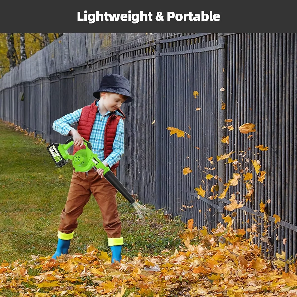 Cordless Leaf Blower 2-IN-1 Electric Handheld Sweeper&Dust Vacuum Blowing Leaf and Dust&Vacuuming