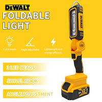 DEWALT Electric LED Work Light Portable 90° Folding Bright Spotlight Rechargeable 20V Battery Multifunction Camping Lamp
