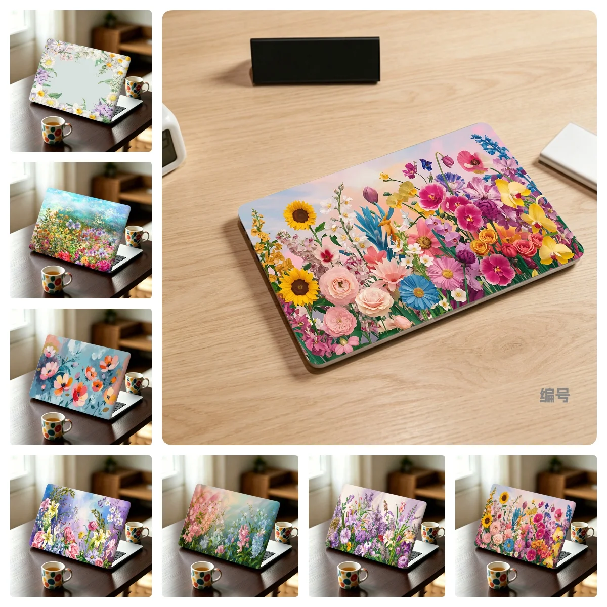 Vivid Wildflower Laptop Skin Sticker Bright Mixed‑Bloom Floral Vinyl Notebook Cover Decal for Personalized Laptops Decoration