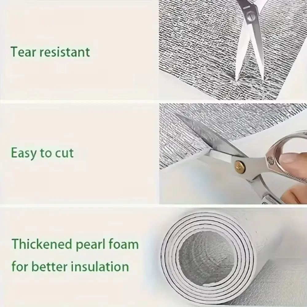 5m/10m Wall Insulation Film Aluminum Foil Sunscreen Insulation Cotton Waterproof Thickened Radiator Reflective Film