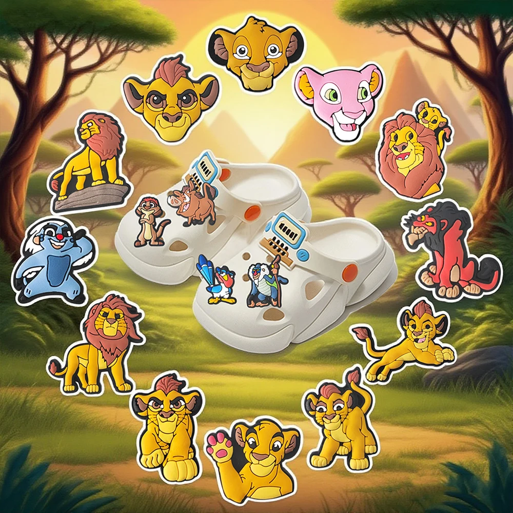 

Disney 16pcs Lion King Kids Shoe Charm Gift Set Simba PVC DIY Buckle Pins for Sandals Clogs Garden Shoes Decoration