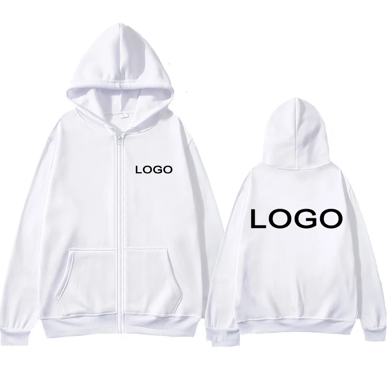 Customized Printed Men Women Zipper Up Hoodie Loose Casual Clothing Fashion Long Sleeve Sweatshirts Hooded Pullover Personality